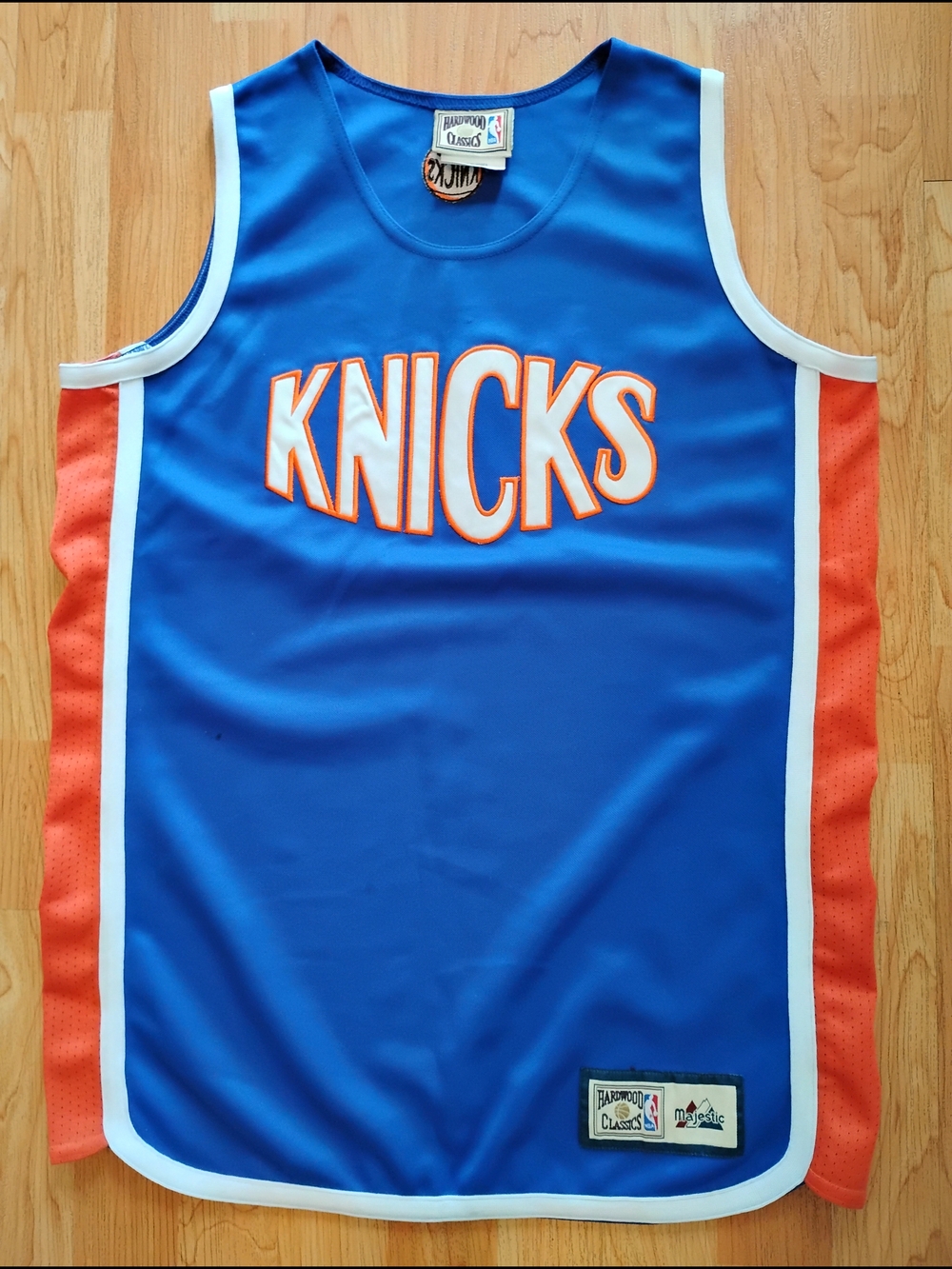 NBA Blue and Orange Hardwood Classics Knicks Jersey Size: Youth XL